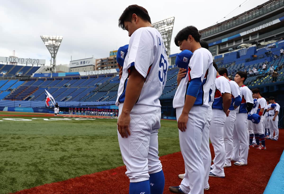 東京五輪野球韓国代表チーム（写真：ロイター/アフロ）