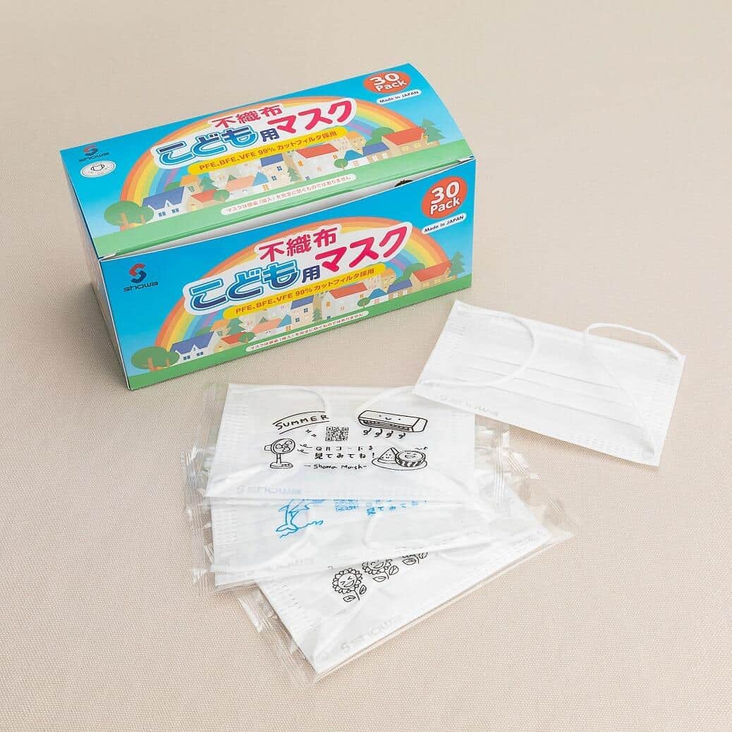 素材そのままミニサイズ「3層仕様子供用マスク」（提供：ショウワ）