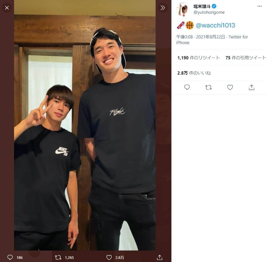 堀米雄斗選手のツイッター（＠yutohorigome）より