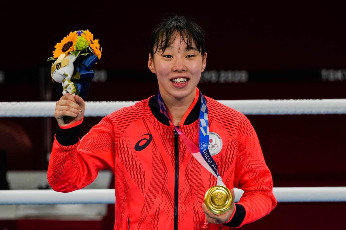 東京五輪で金メダルを獲得した入江聖奈選手（写真：USA TODAY Sports/ロイター/アフロ）