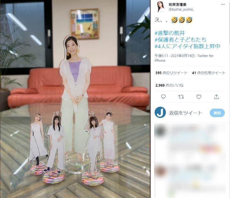 熊井さんだけが異様に大きなサイズで…（ツイッターより）