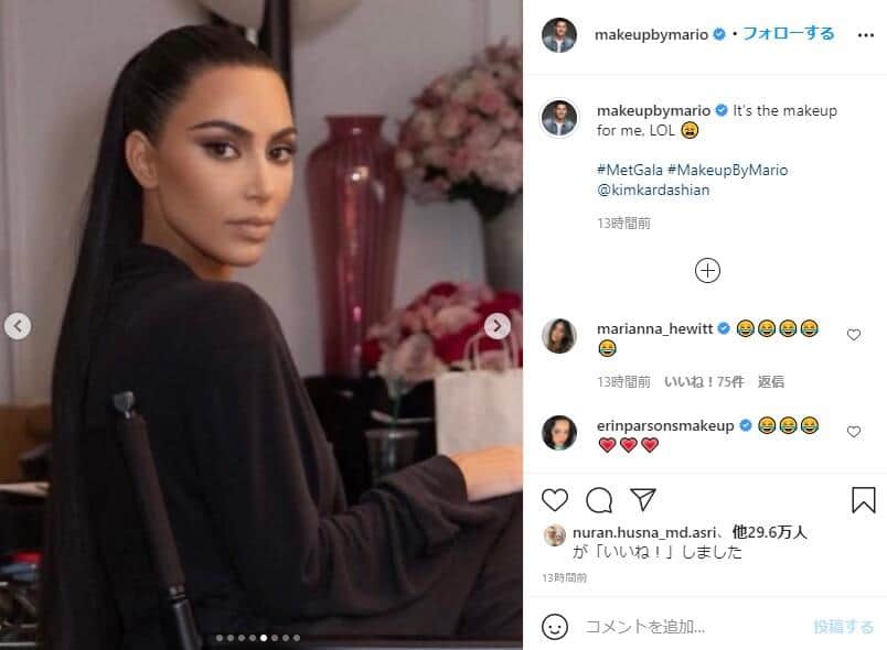 メイクを施されたキム・カーダシアンさん