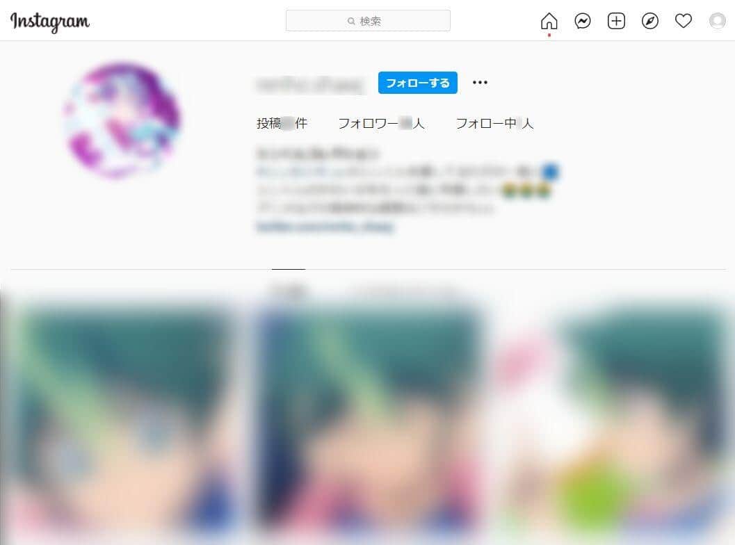 蓮舫氏が誤って掲載した実際のインスタグラムアカウント（編集部で一部加工）