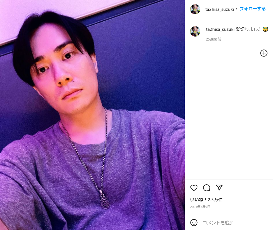 鈴木さんのインスタグラム（＠ta2hisa_suzuki）より
