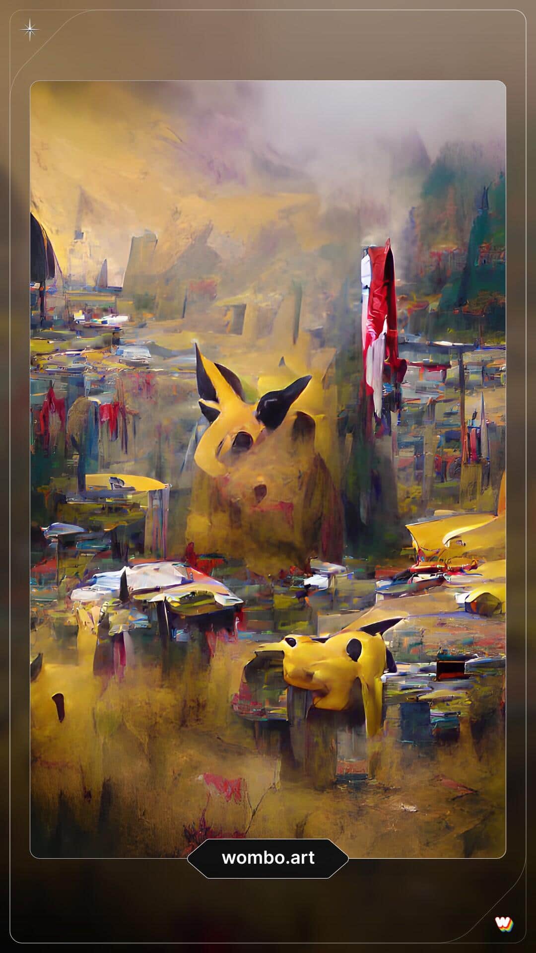 Dream by WOMBOで「pikachu」と入力して生成されたもの