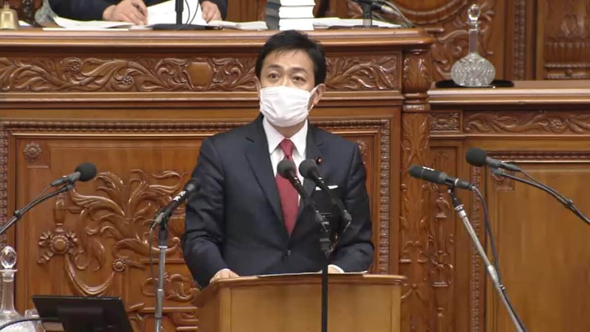 国民民主党の玉木雄一郎代表。代表質問で「内密出産」について取り上げた（写真は衆院インターネット中継から）

