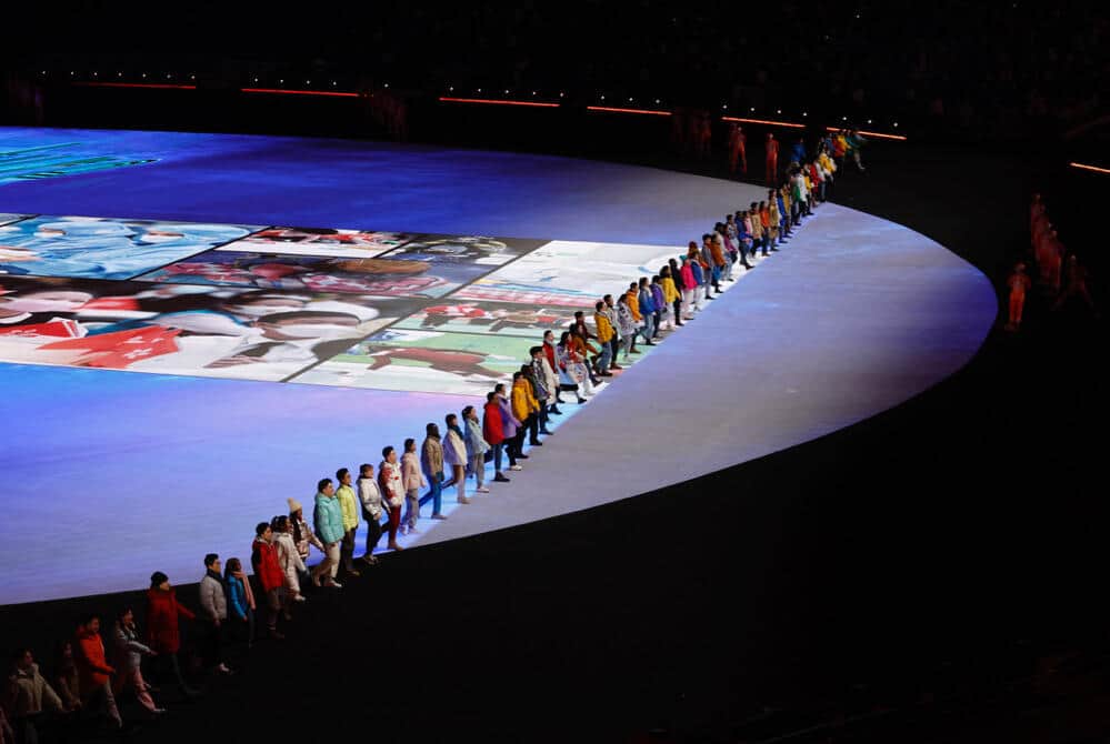 北京五輪開会式の様子（写真：ロイター/アフロ）