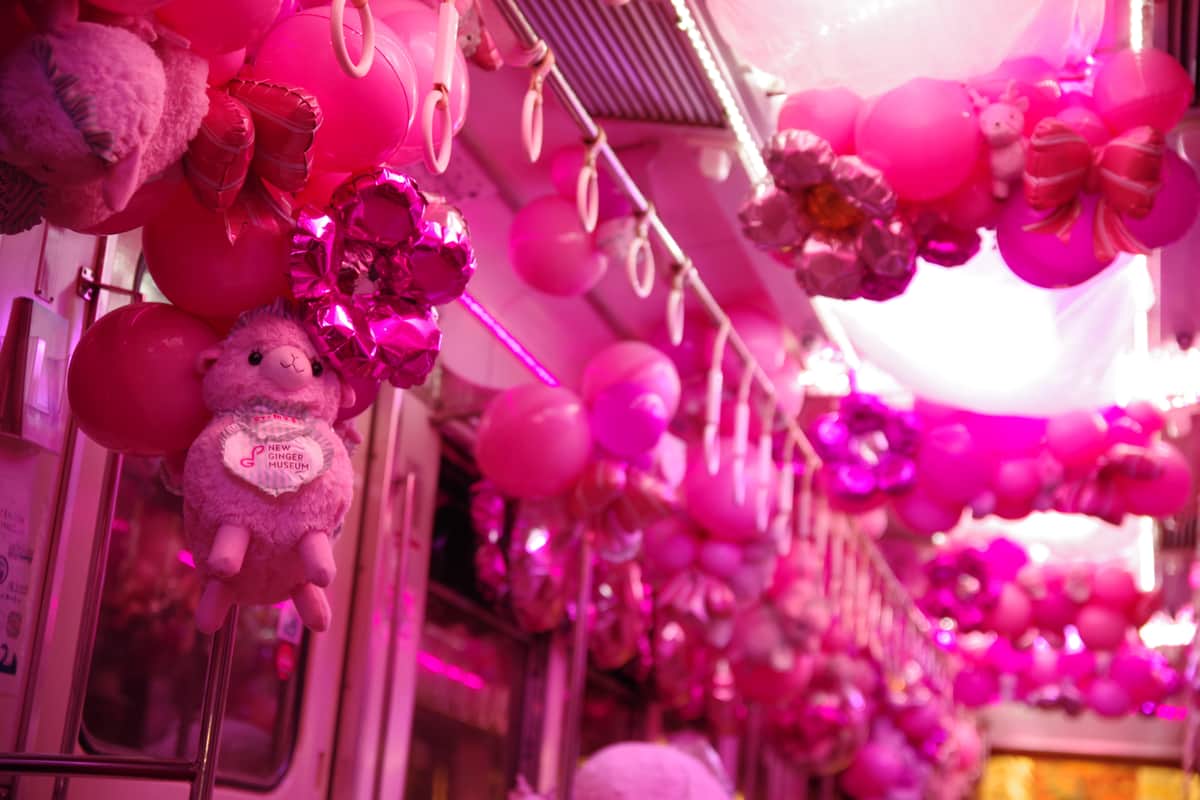 天井にもぬいぐるみが