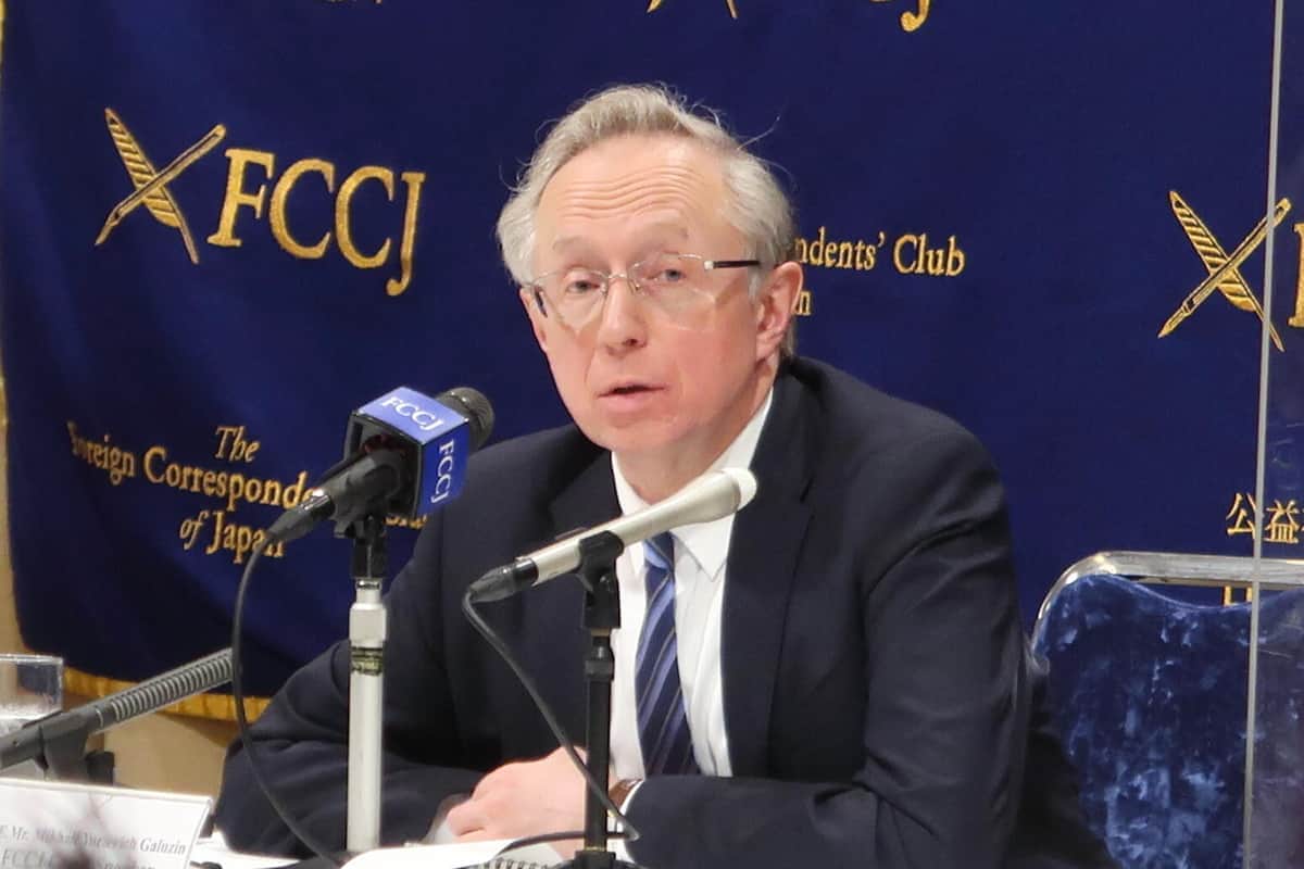 ロシアのミハイル・ガルージン駐日大使（2022年2月撮影）