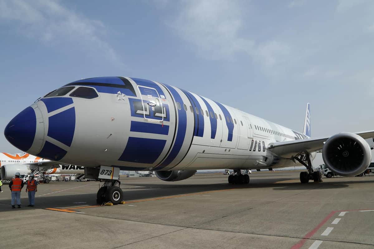 国際線向け「R2-D2 ANA JET」（ボーイング787-9型機、JA873A）。運航終了時期は未定だ