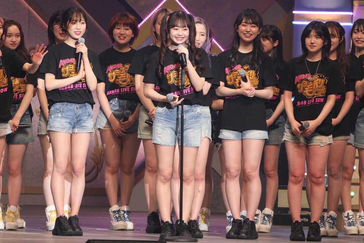 番組の新センターに選ばれことを喜ぶAKB48の大盛真歩さん。「びっくりしすぎて…！絶対私、この中で絶対一番ファン少ないから…」。などと話した番組の新センターに選ばれことを喜ぶAKB48の大盛真歩さん。「びっくりしすぎて…！絶対私、この中で絶対一番ファン少ないから…」。などと話した