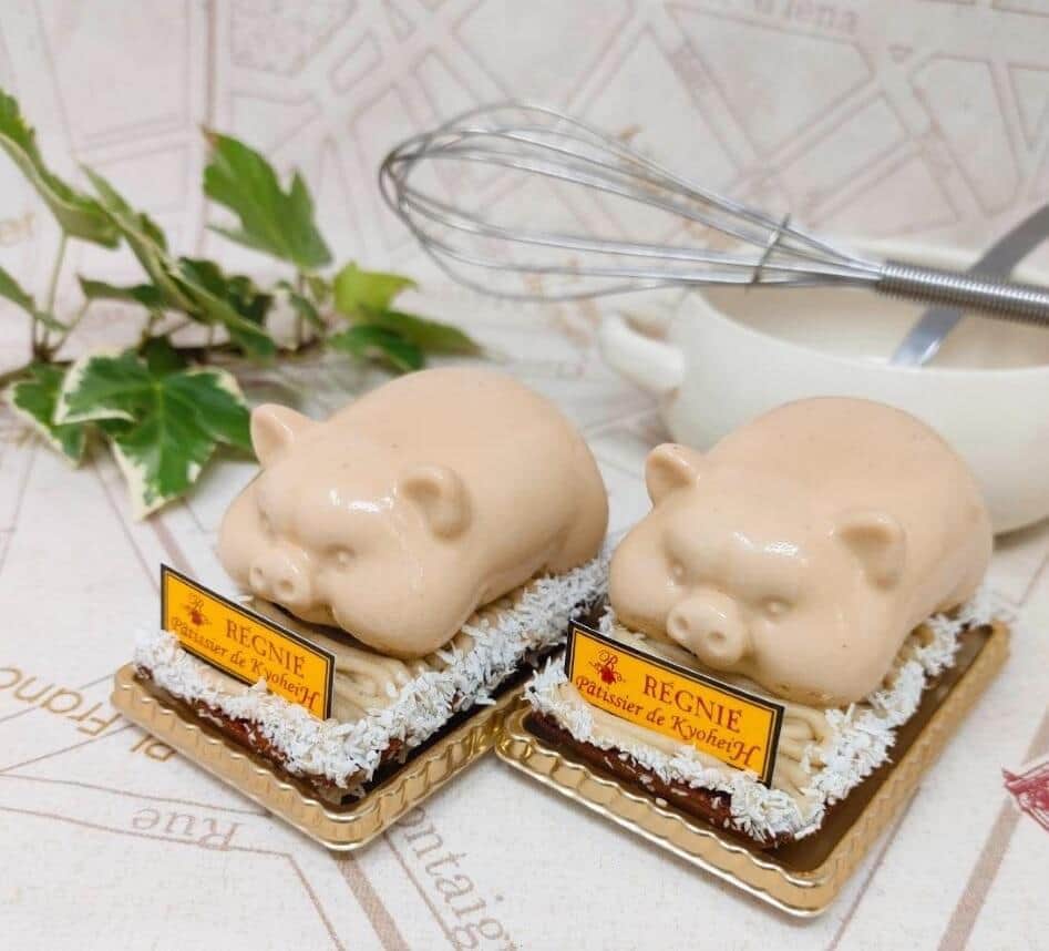 モンブランの上に「ツヤツヤな豚」　ケーキ「ルイ美豚」がSNSで思わぬ注目、店も驚き 