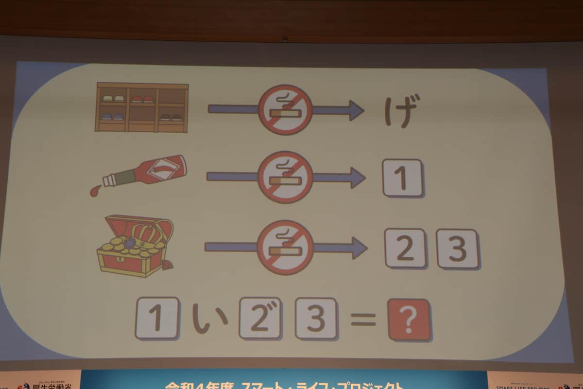 禁煙・健康をテーマとした謎解きを出題