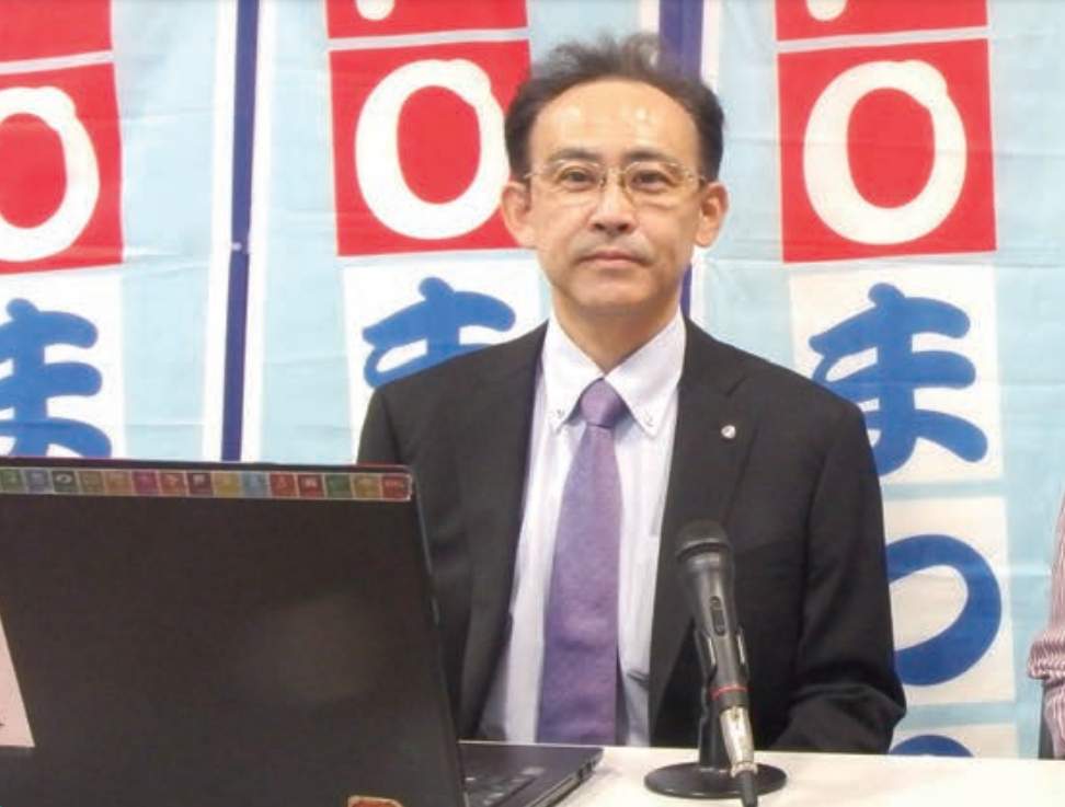 函館市長選への立候補意向が報じられた大泉潤氏（函館市地域交流まちづくりセンターの2022年1月発行の広報紙より）