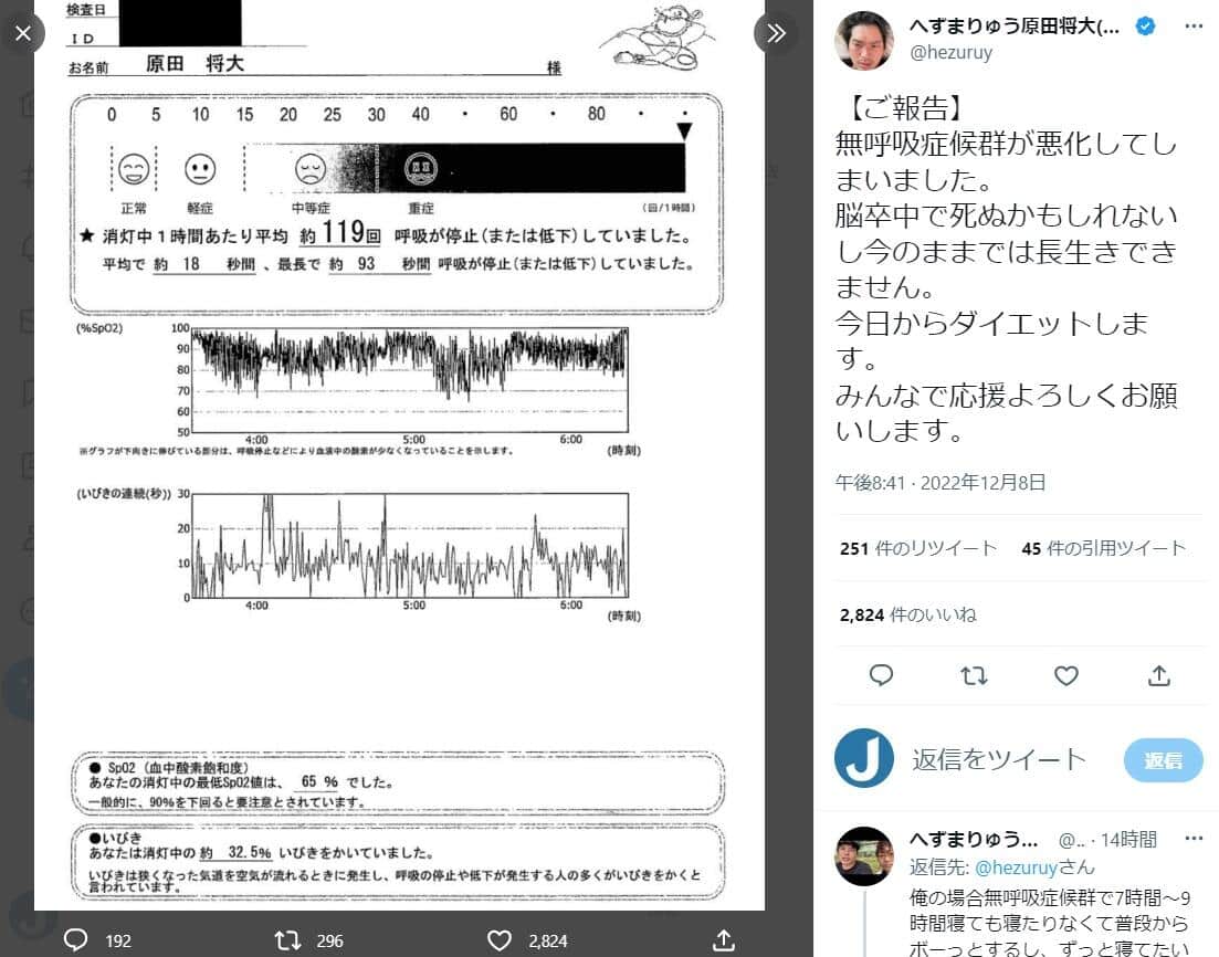 へずまりゅうのツイッター（hezuruy）より