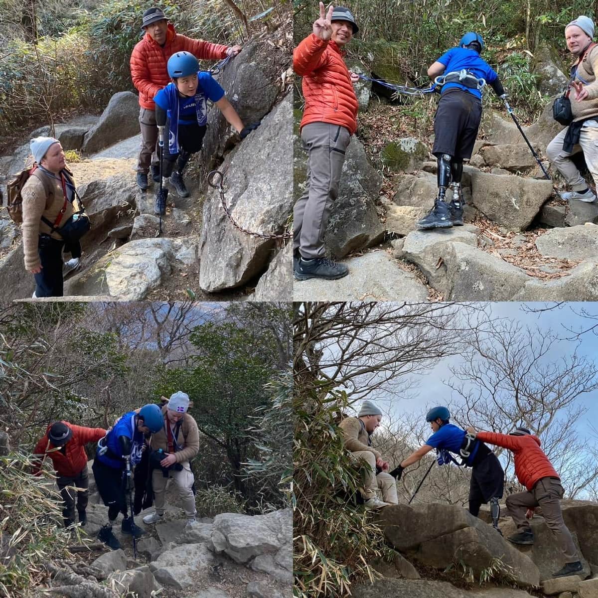 筑波山に登る山田千紘さん