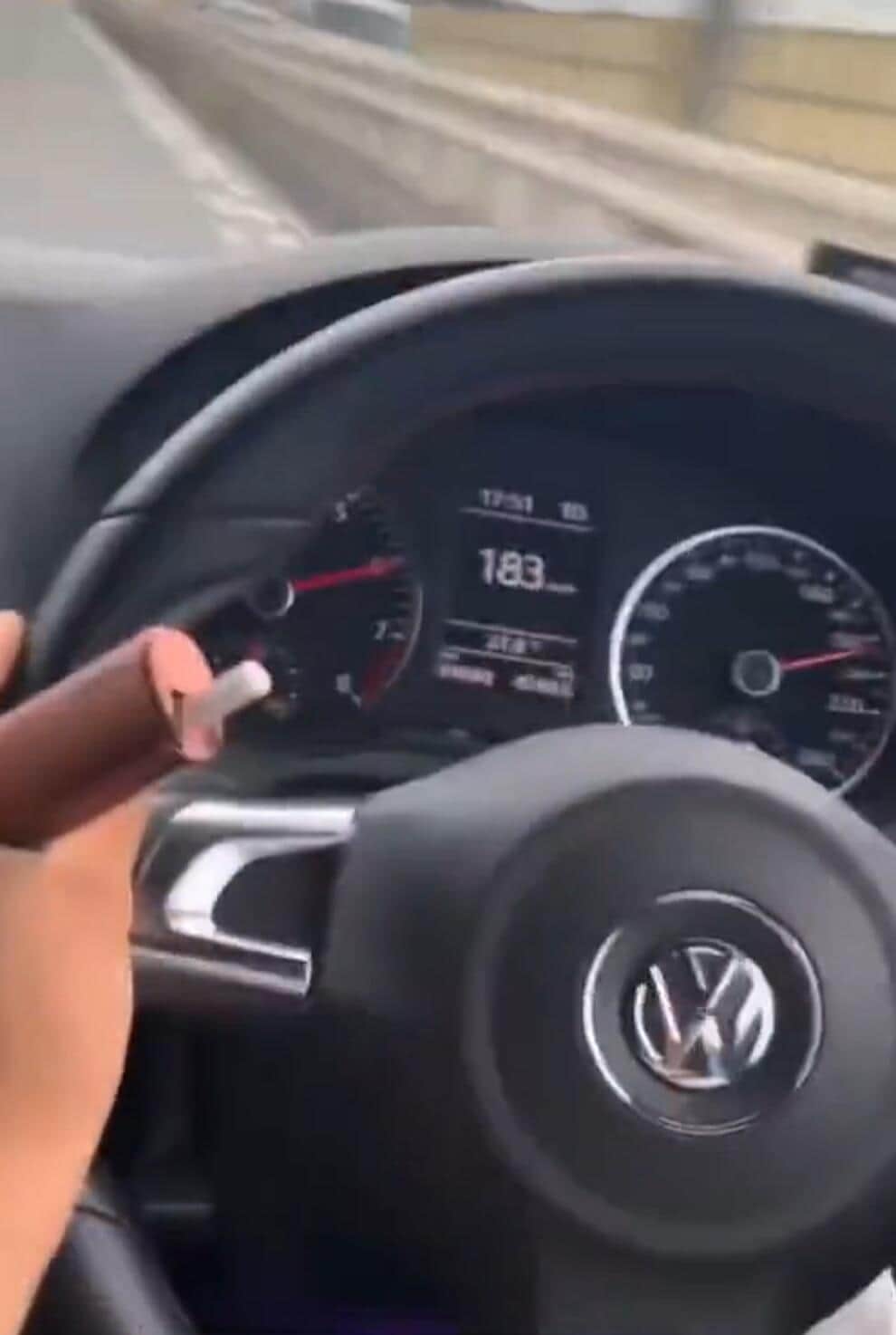 183キロを出して国道を走行（投稿された動画から）