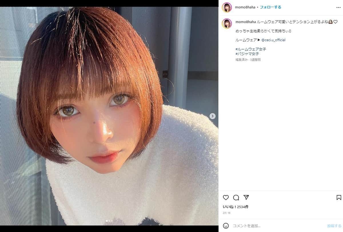 momohahaさんのインスタグラム（momo8haha）より