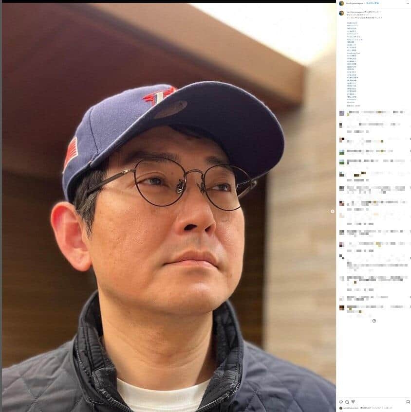 土屋さんのイ監督のモノマネ（土屋さんのインスタグラムより）