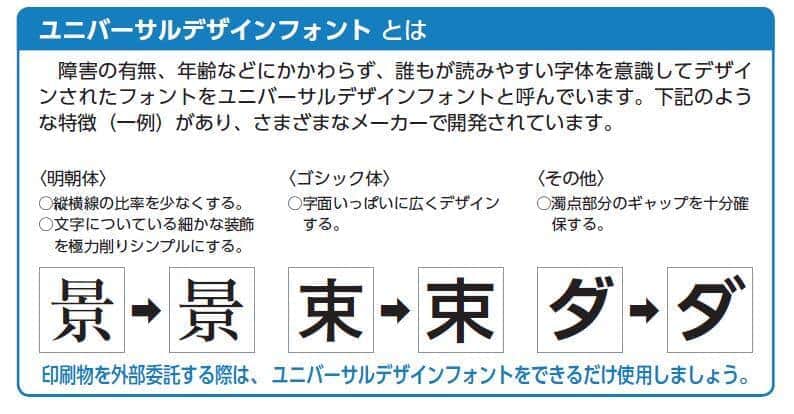 練馬区「印刷物のユニバーサルデザイン（UD）ガイドライン」より