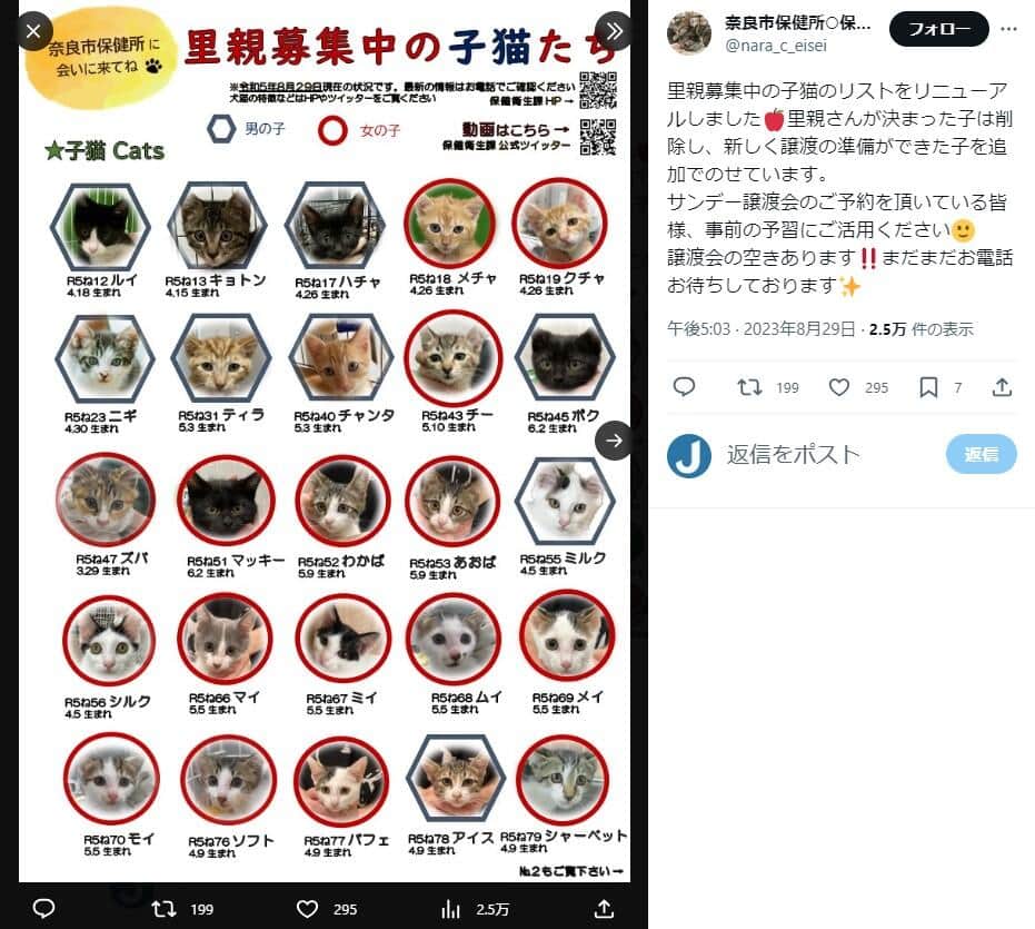 奈良市・保健衛生課のX（＠nara_c_eisei）より