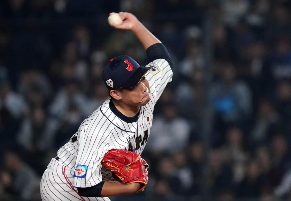 2019年の世界野球プレミア12で活躍するヤクルト・田口麗斗。メジャー挑戦の希望を表明したことが反響を広げている（写真：Penta Press/アフロ）