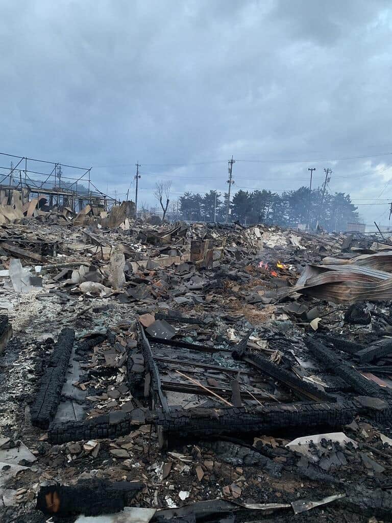 一面焼け野原になっていた（写真は、チャンス＠pyongkichi1212さん提供）