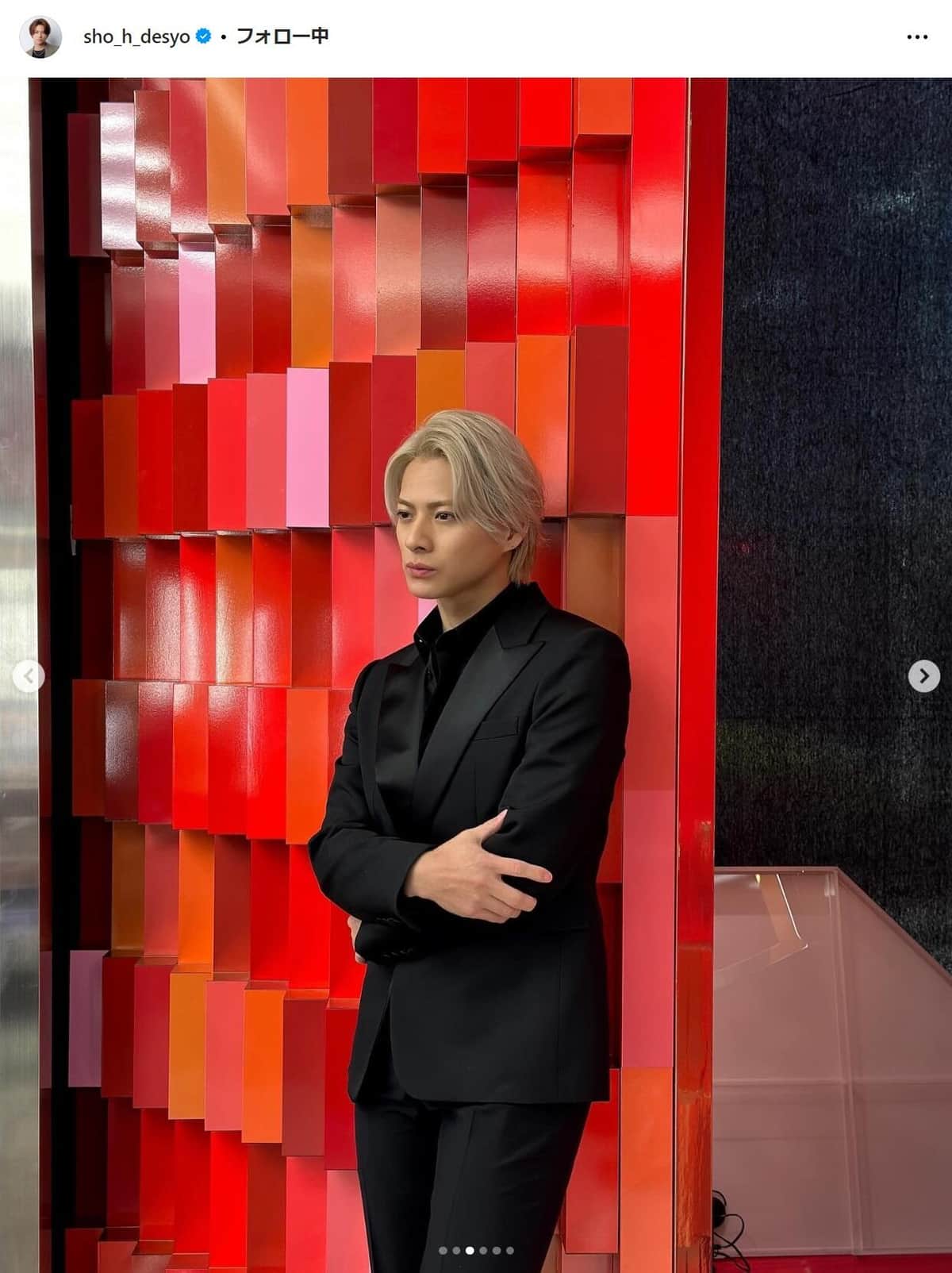 イヴ・サンローラン・ボーテのアジアアンバサダー就任を報告する平野紫耀さん。インスタグラム（sho_h_desyo）より