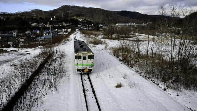 夕張市を走るワンマン電車