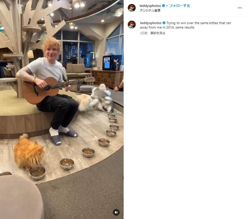 エド・シーランさんのインスタグラム（＠teddysphotos）より