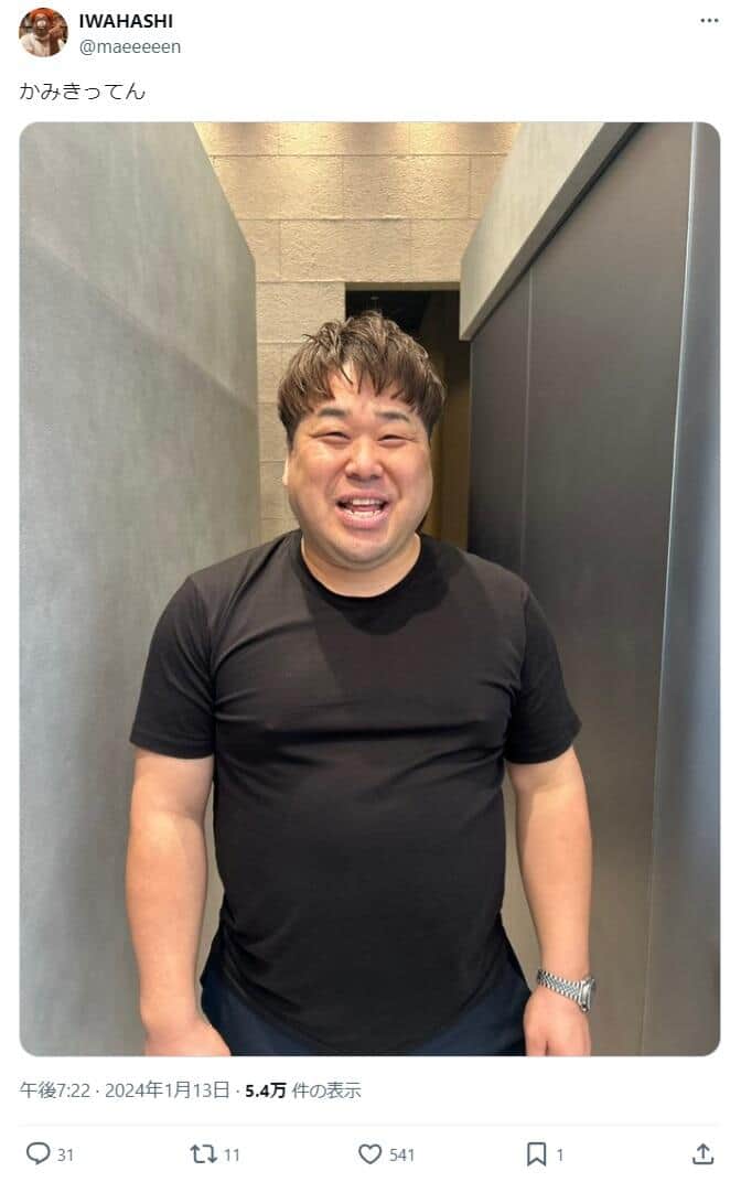 岩橋良昌さん（岩橋さんのX（@maeeeeen）より）