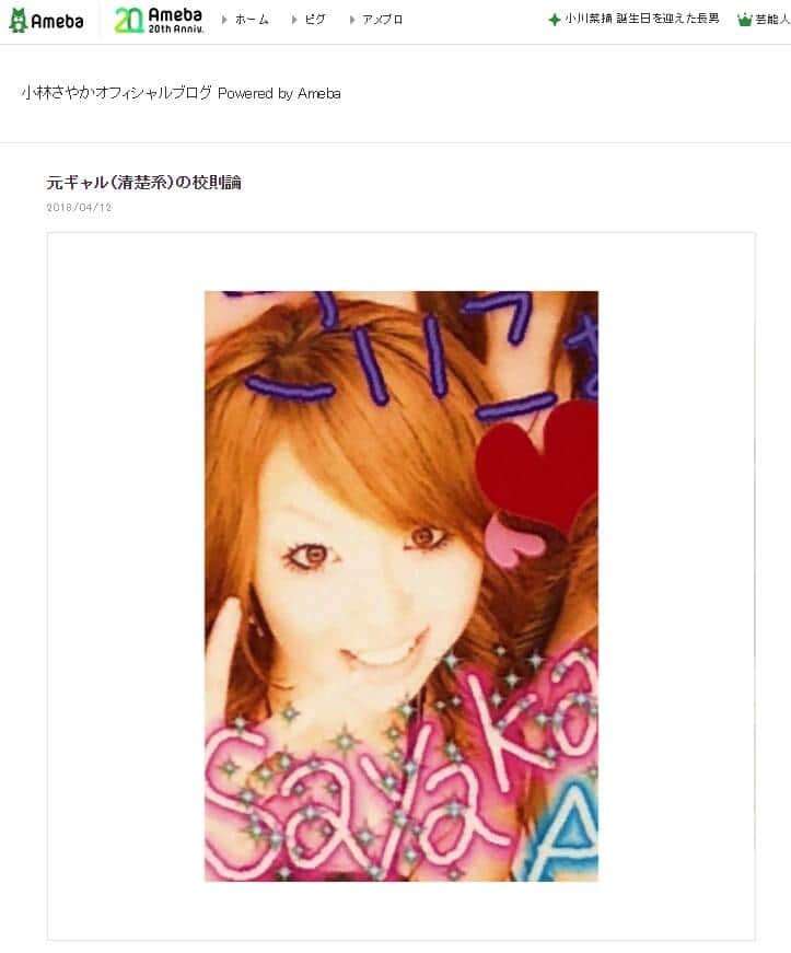 小林さやかさんのブログより