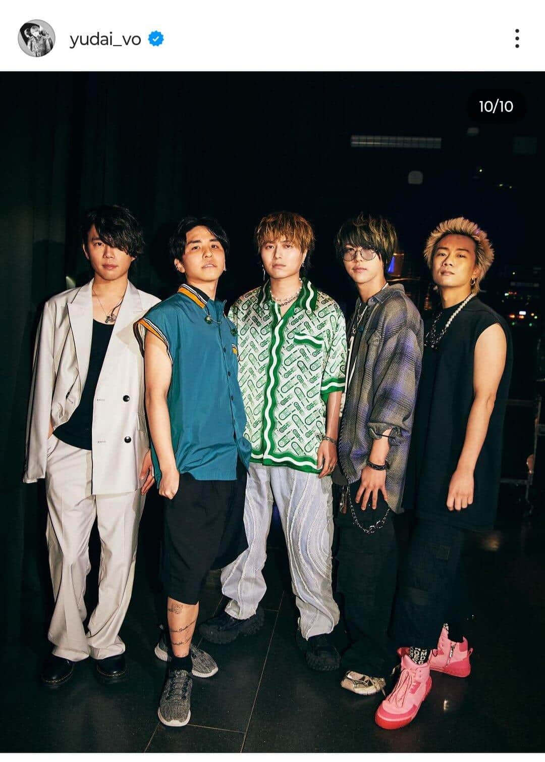 Novelbrightの5人。竹中雄大さんのインスタグラム（＠yudai_vo）より