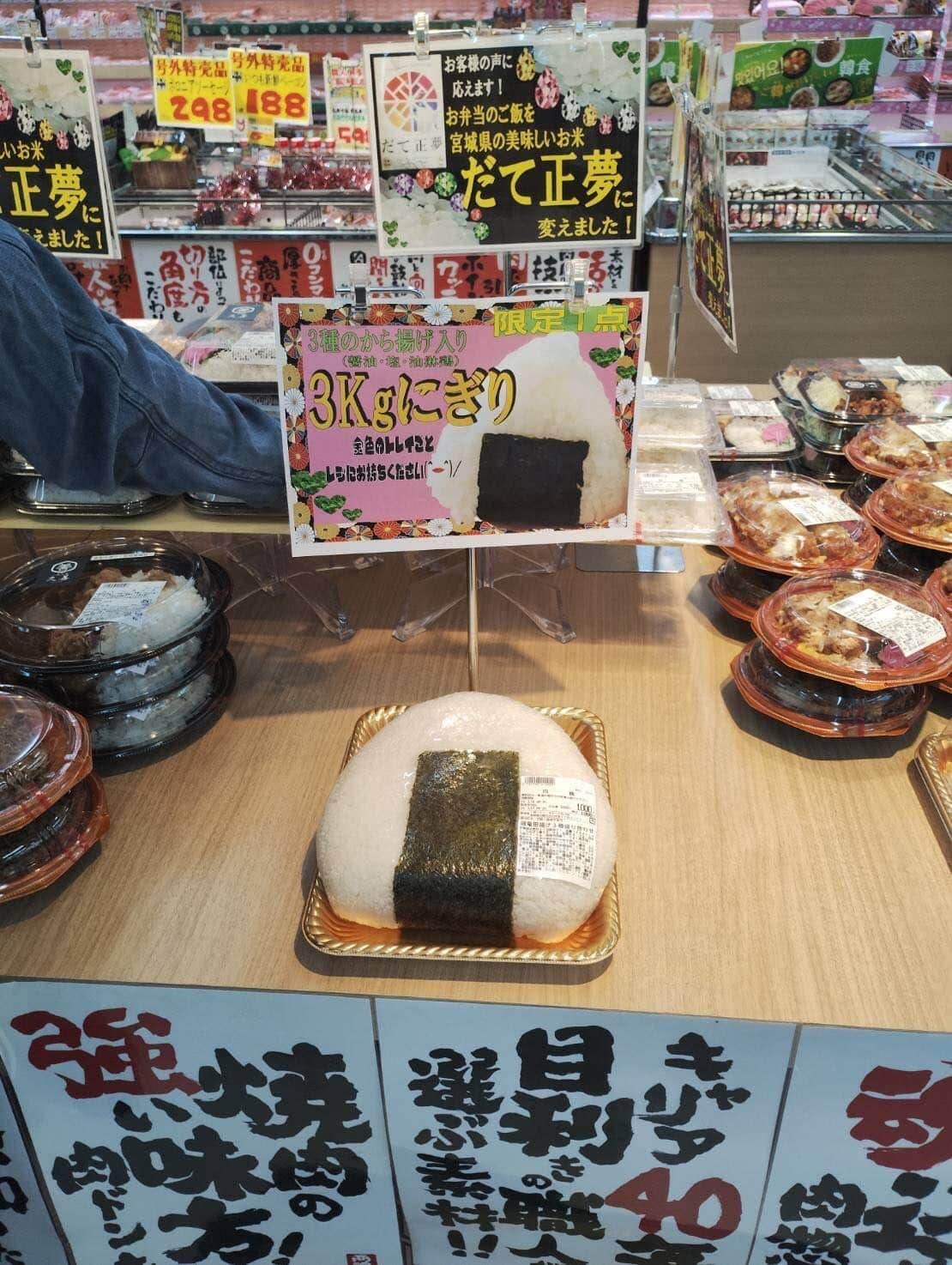 引きで見た「3kgにぎり」（PPIH広報提供）