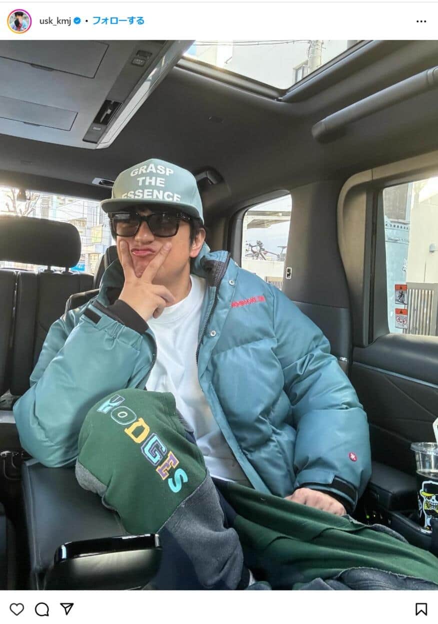 上地雄輔さんのインスタグラム（@usk_kmj）より