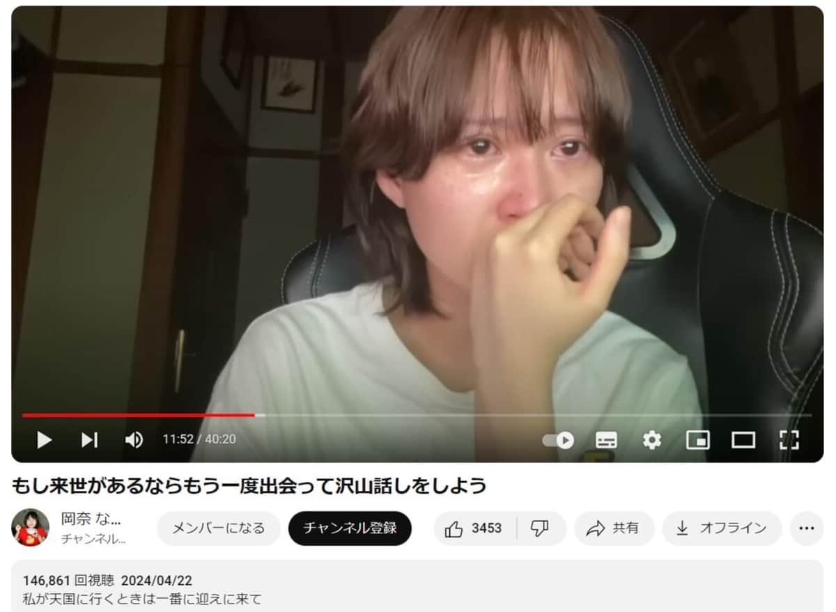 岡奈なな子さんのYouTubeより