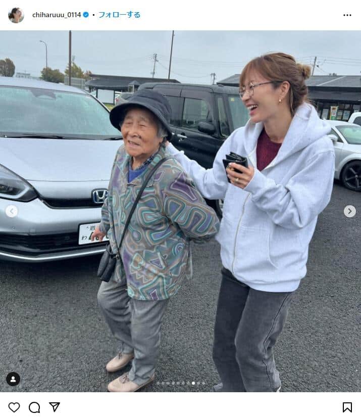 新山千春さんのインスタグラム（chiharuuu_0114）より