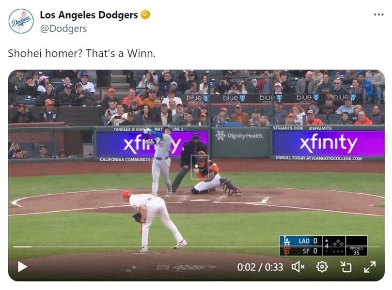 ドジャース公式Xより
