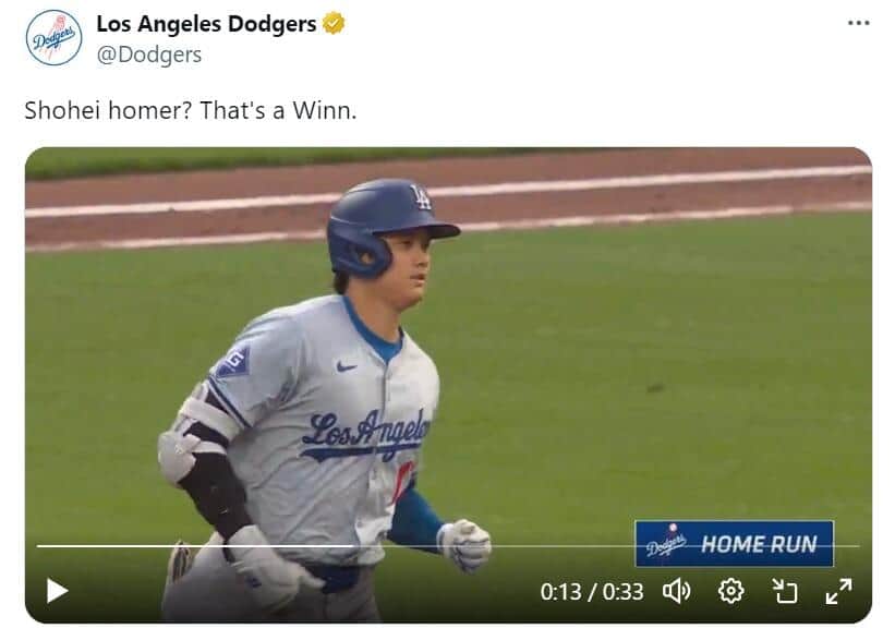 ドジャース公式Xより