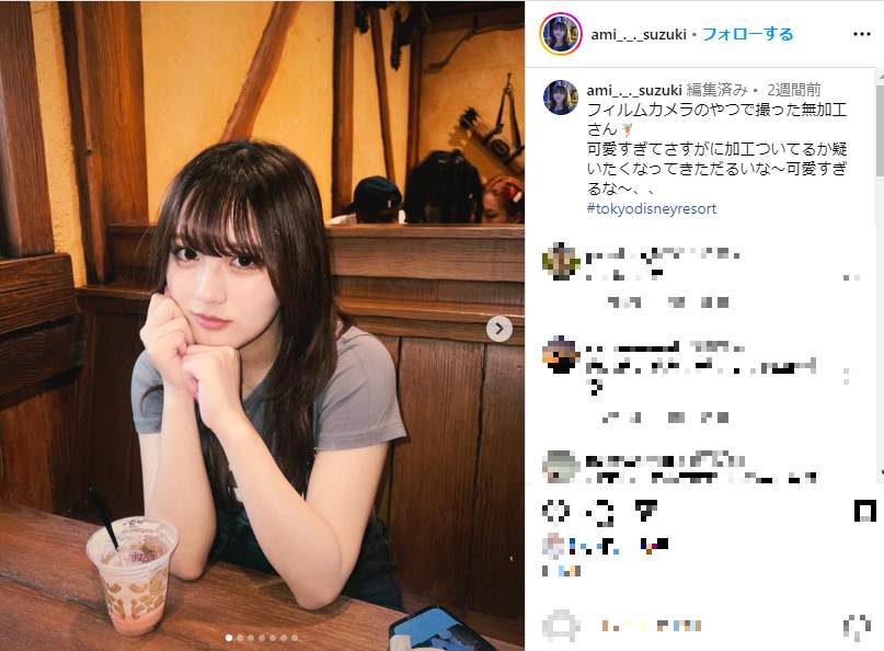 あみち。さんのインスタグラム（＠ami_._._suzuki）より