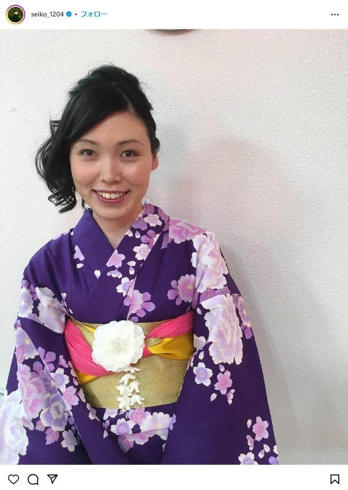 2016年の誠子さん。インスタグラム（＠seiko_1204）より