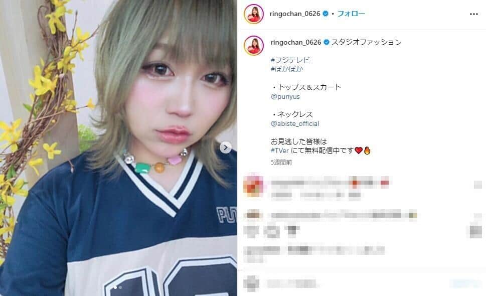 りんごちゃんのインスタグラム（@ringochan_0626）より