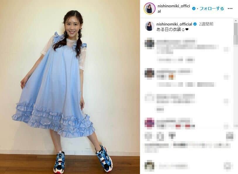 西野未姫さんのインスタグラム（@nishinomiki_official）より