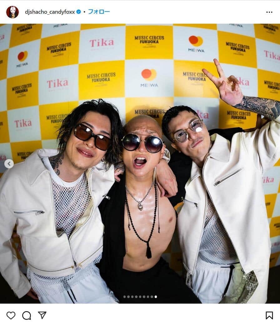 DJ社長さんのインスタグラム（＠djshacho_candyfoxx）より