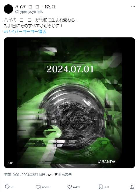 ハイパーヨーヨー【公式】のX（＠hyper_yoyo_info）より