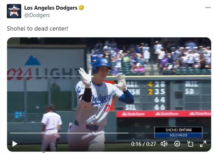 ドジャース公式Xより