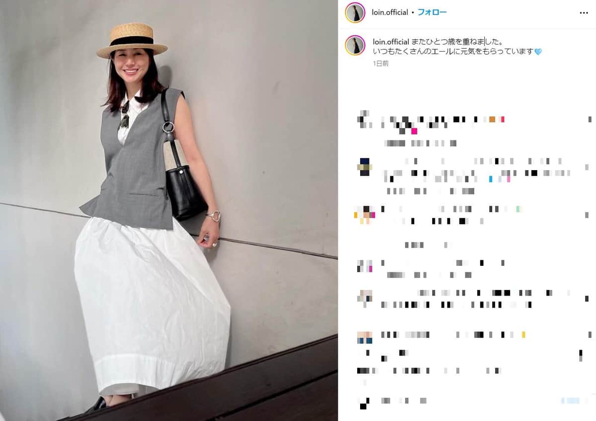 井川遥さんのインスタグラム（＠loin.official）より
