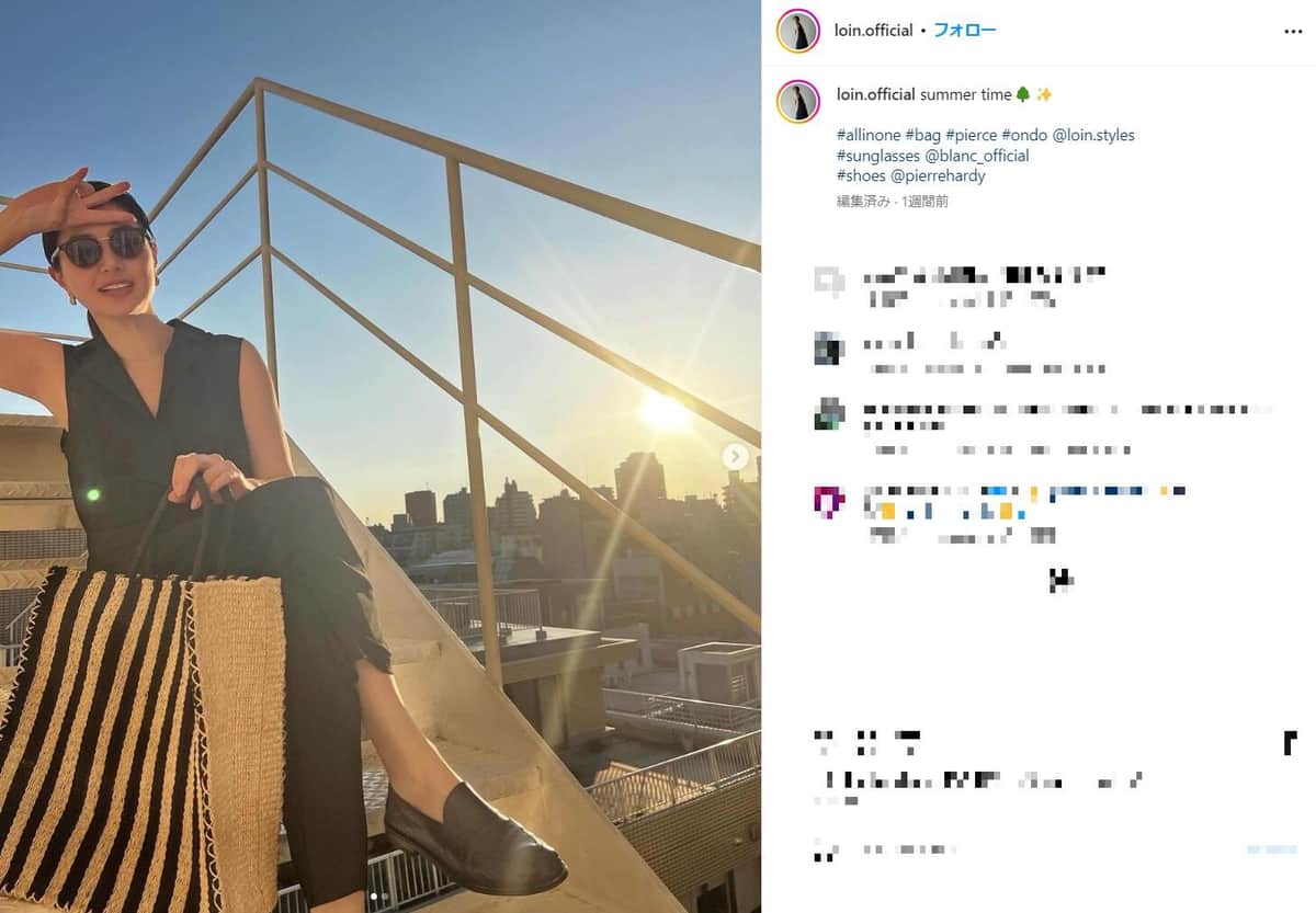 井川遥さんのインスタグラム（＠loin.official）より