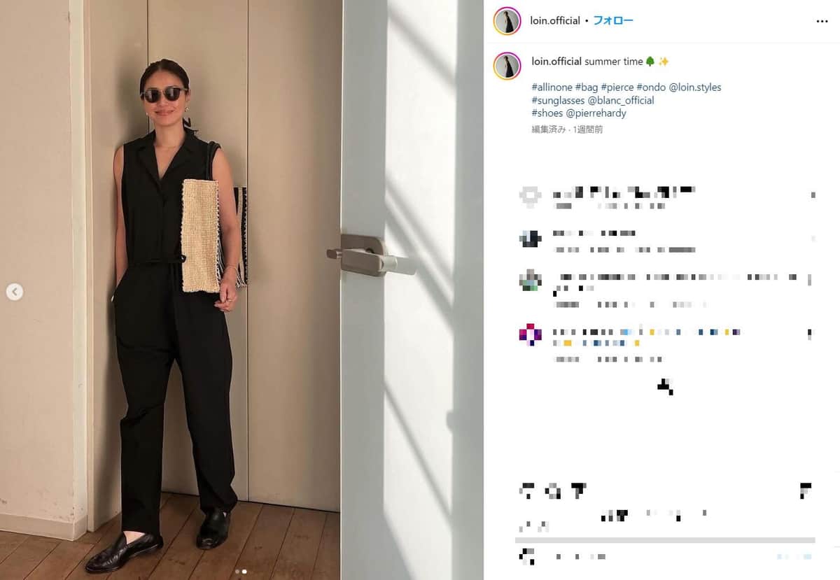 井川遥さんのインスタグラム（＠loin.official）より
