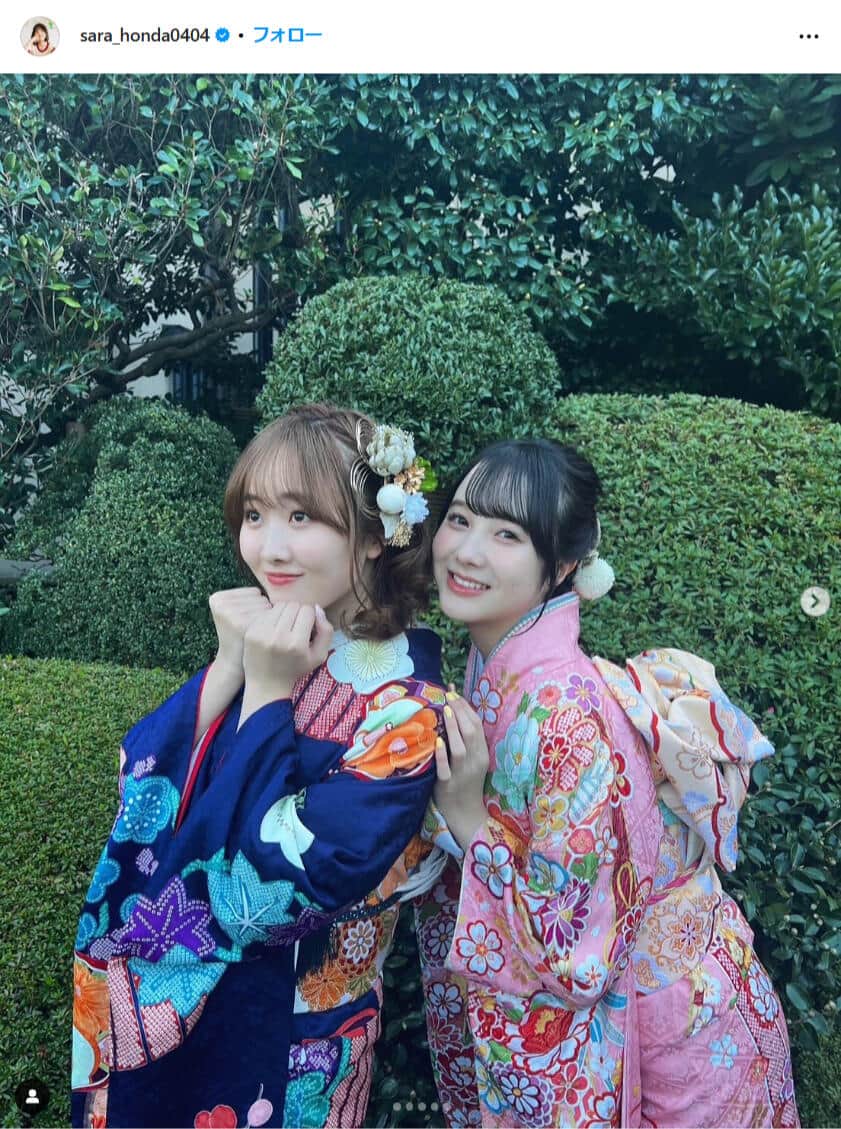 本田紗来さんのインスタグラムより（＠sara_honda0404）